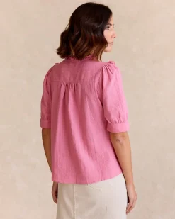 Chemisiers Et Chemises-Polin et moi Chemise à volants Amanta Rose