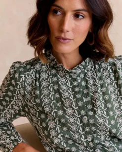 Maternité|Chemisiers Et Chemises-Polin et moi Chemise à volants Aurora Vertforêt