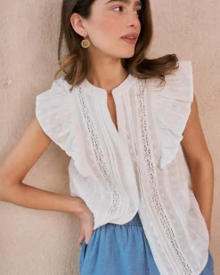 Maternité|Chemisiers Et Chemises-Polin et moi Chemise à volants Ish blanc