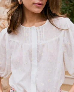 Maternité|Chemisiers Et Chemises-Polin et moi Chemise avec broderie Lua blanc