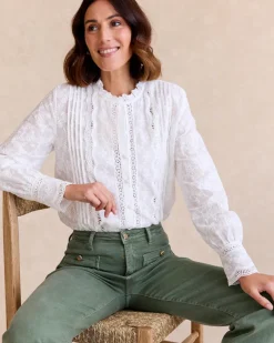 Maternité|Chemisiers Et Chemises-Polin et moi Chemise brodée he BLANC