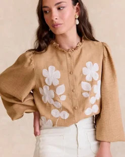 Maternité|Chemisiers Et Chemises-Polin et moi Chemise brodée Ciela CHAMEAU