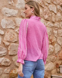 Maternité|Chemisiers Et Chemises-Polin et moi Chemise brodée Tibi Fuchsia