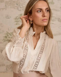 Maternité|Chemisiers Et Chemises-Polin et moi Chemise Cassie Embroidery Cru