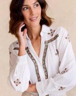 Chemisiers Et Chemises-Polin et moi Chemise ethnique Pandora blanc