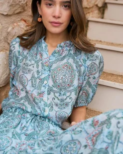 Maternité|Chemisiers Et Chemises-Polin et moi Chemise Lirel imprimer Turquoise