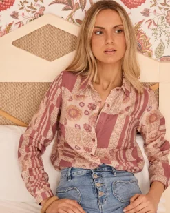 Maternité|Chemisiers Et Chemises-Polin et moi Chemise Patchwork Nimue MAUVE