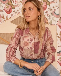 Maternité|Chemisiers Et Chemises-Polin et moi Chemise Patchwork Nimue MAUVE