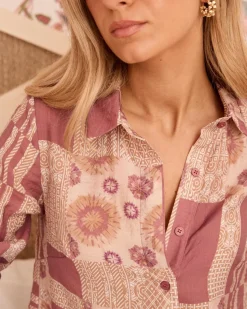 Maternité|Chemisiers Et Chemises-Polin et moi Chemise Patchwork Nimue MAUVE