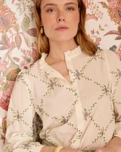 Chemisiers Et Chemises-Polin et moi Chemise Perlina Flowers Cru