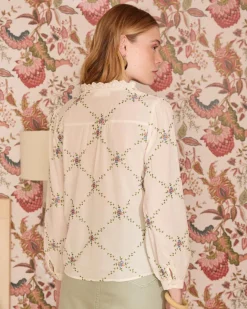 Chemisiers Et Chemises-Polin et moi Chemise Perlina Flowers Cru