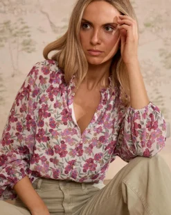 Maternité|Chemisiers Et Chemises-Polin et moi Chemise Rita Flowers Framboise