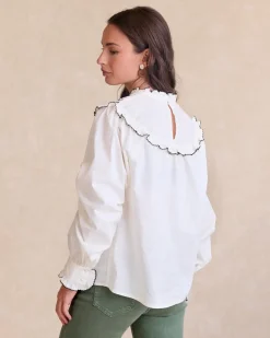 Chemisiers Et Chemises-Polin et moi Chemisier à col Indiana BLANC