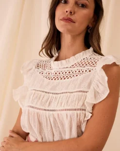 Chemisiers Et Chemises-Polin et moi Chemisier à volants Catrina blanc