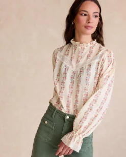 Chemisiers Et Chemises-Polin et moi Claudi Flowers Blouse Cru