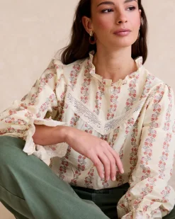 Chemisiers Et Chemises-Polin et moi Claudi Flowers Blouse Cru