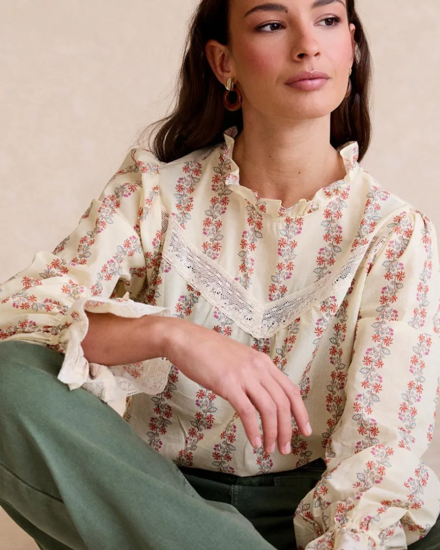 Chemisiers Et Chemises-Polin et moi Claudi Flowers Blouse Cru