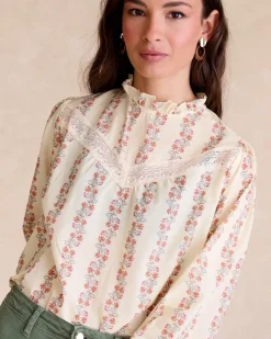 Chemisiers Et Chemises-Polin et moi Claudi Flowers Blouse Cru