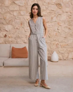 Robes Et Combinaisons-Polin et moi Combinaison rayée Calum Cru