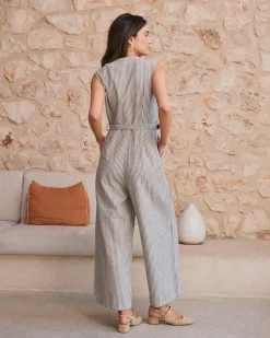 Robes Et Combinaisons-Polin et moi Combinaison rayée Calum Cru