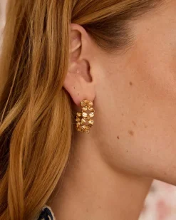 Joaillerie-Polin et moi Créoles dorées Moi BLANC/OR