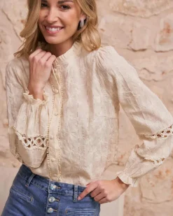 Maternité|Chemisiers Et Chemises-Polin et moi Dafne Blouse brodée Cru