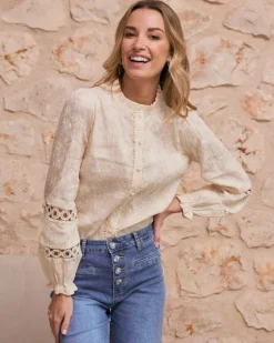 Maternité|Chemisiers Et Chemises-Polin et moi Dafne Blouse brodée Cru