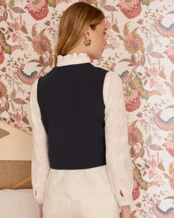 Maternité|Blazer Et Vestes-Polin et moi Gilet brodé Abelina Marin