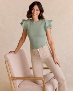 Point|T-shirts Et Hauts-Polin et moi Haut à volants en maille d’ Eucalyptus