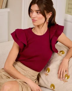 T-shirts Et Hauts-Polin et moi Haut à volants Siena bougainvillée