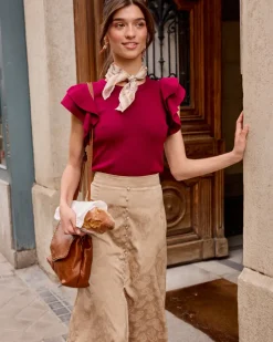 T-shirts Et Hauts-Polin et moi Haut à volants Siena bougainvillée