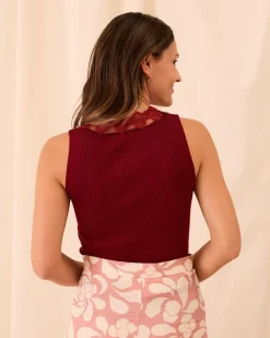 T-shirts Et Hauts-Polin et moi Haut en dentelle Mireya ROUGE