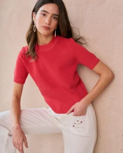 T-shirts Et Hauts-Polin et moi Haut en maille Allegra corail