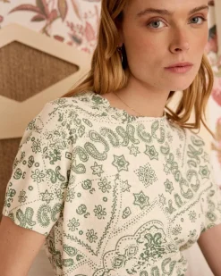 Point|T-shirts Et Hauts-Polin et moi Haut en maille Idalia imprimer Kaki