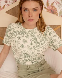 Point|T-shirts Et Hauts-Polin et moi Haut en maille Idalia imprimer Kaki