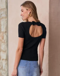 T-shirts Et Hauts-Polin et moi Haut en maille Luci Bow noir