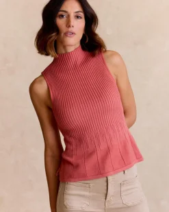 T-shirts Et Hauts|Point-Polin et moi Haut en tricot Corata corail