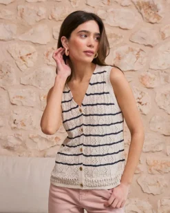 Point|T-shirts Et Hauts-Polin et moi Haut rayé Lea Marin