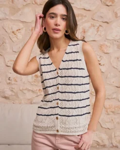 Point|T-shirts Et Hauts-Polin et moi Haut rayé Lea Marin