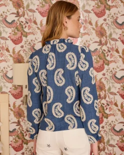 Maternité|Chemisiers Et Chemises-Polin et moi Helia Paisley Chemise brodée DENIM