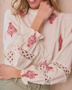 Maternité|Chemisiers Et Chemises-Polin et moi Herena Chemise brodée Cru