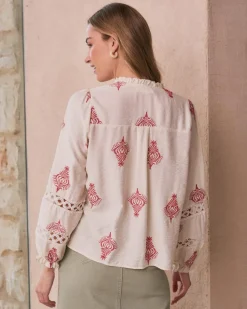 Maternité|Chemisiers Et Chemises-Polin et moi Herena Chemise brodée Cru