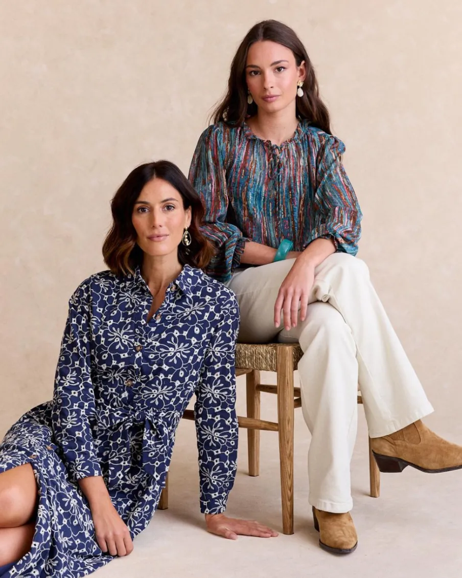 Maternité|Robes Et Combinaisons-Polin et moi Isa Robe Brodée denim