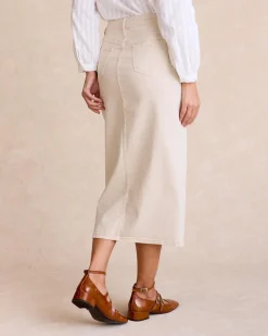 Jupes-Polin et moi Jupe en jean avec boutons latéraux beige