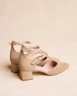 Talons Hauts-Polin et moi Mary Jane Arianna Bretelles BEIGE