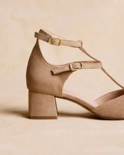Talons Hauts-Polin et moi Mary Jane Arianna Bretelles BEIGE