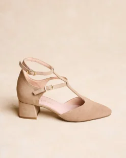 Talons Hauts-Polin et moi Mary Jane Arianna Bretelles BEIGE
