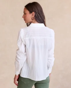 Maternité|Chemisiers Et Chemises-Polin et moi Matilde Chemise Brodée BLANC