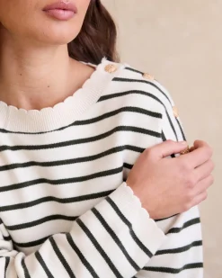 Cardigans Et Pulls-Polin et moi Pull à rayures Lucia Vertforêt