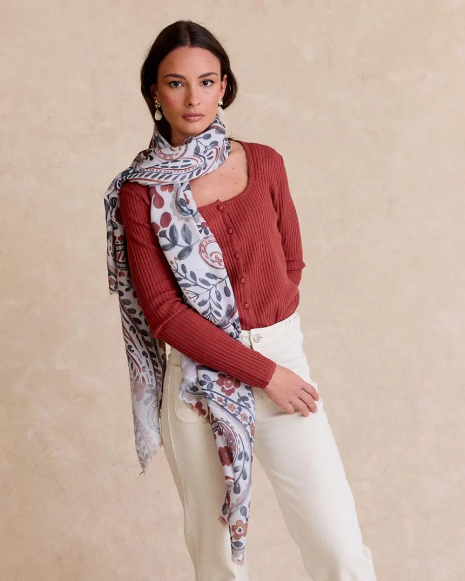 Foulards-Polin et moi Rieti imprimer Écharpe Cru